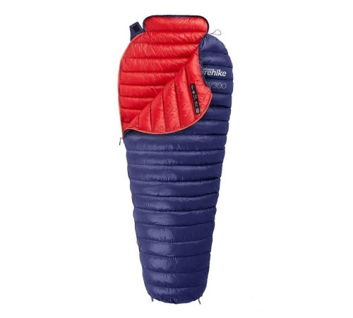 Мешок спальный Naturehike CW300 NH18S300-D из гусинного пуха голубой, молния слева, 6927595761373L