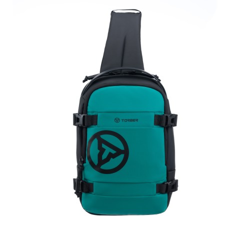 Рюкзак на одно плечо TORBER Xtreme, зелёный/чёрный, 20 х 8 х 31 см, 5л