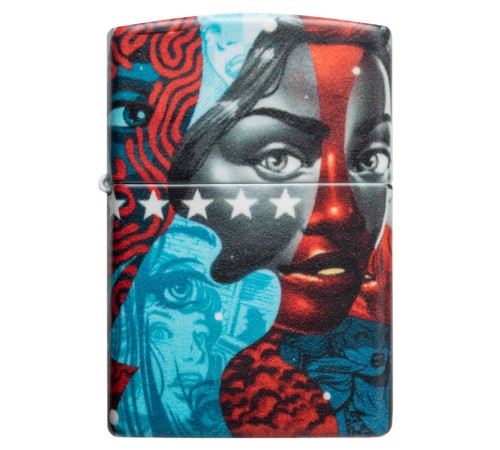 Зажигалка Zippo Tristan Eaton с покрытием White Matte, латунь/сталь, разноцветная, 38x13x57 мм