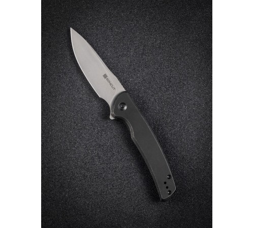 Складной нож SENCUT Tynan 10Cr15CoMoV Steel Gray Stonewashed Handle Stainless Black