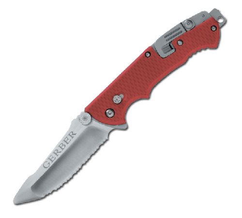 Нож Gerber Tactical Hinderer Rescue, красный, коробка, 22-01534