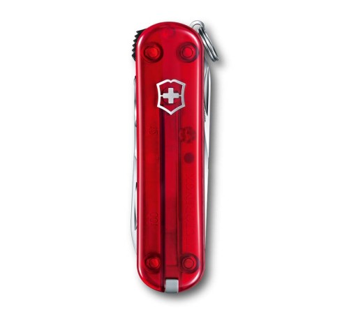 Нож-брелок VICTORINOX NailClip 580, 65 мм, 8 функций, полупрозрачный красный