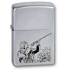Зажигалка ZIPPO Hunter, с покрытием Satin Chrome™, латунь/сталь, серебристая, матовая, 38x13x57 мм