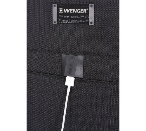 Чемодан WENGER Getaway, цвет черный, полиэстер 720x720D добби, 35x20x63 см, 44 л