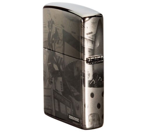 Зажигалка ZIPPO George Blaisdell с покрытием Black Ice®, латунь/сталь, чёрная, 36х12х56 мм