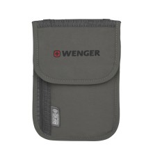 Чехол для документов WENGER на шею с системой защиты данных RFID, серый, полиэстер