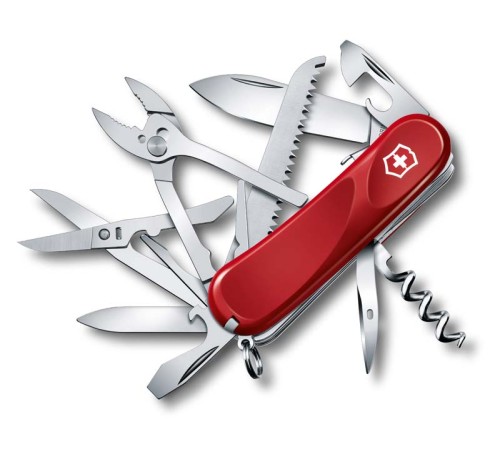 Нож перочинный VICTORINOX Evolution S52, 85 мм, 20 функций, с фиксатором лезвия, красный