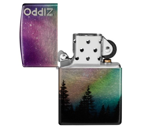 Зажигалка ZIPPO Colorful Sky с покрытием 540 Tumbled Chrome, латунь/сталь, разноцветная, 38x13x57 мм