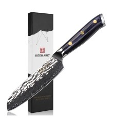 Нож сантоку из дамасской стали Keemake 5 Inch Santoku Knife, синий