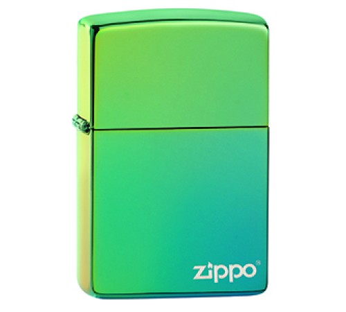 Зажигалка ZIPPO Classic с покрытием High Polish Teal, латунь/сталь, зелёная, глянцевая, 38x13x57 мм