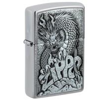 Зажигалка ZIPPO Classic с покрытием Brushed Chrome, латунь/сталь, серебристая, 38x13x57 мм
