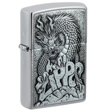 Зажигалка ZIPPO Classic с покрытием Brushed Chrome, латунь/сталь, серебристая, 38x13x57 мм