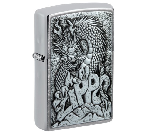 Зажигалка ZIPPO Classic с покрытием Brushed Chrome, латунь/сталь, серебристая, 38x13x57 мм