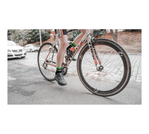 Водонепроницаемые носки DexShell Pro visibility Cycling M (39-42) Зеленая полоска, DS648HVYM
