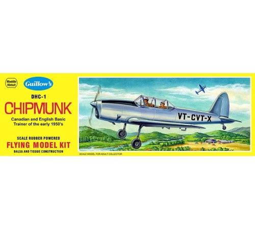 Сборная дер.модель.Самолет D.H. Chipmunk. Guillows 1:24