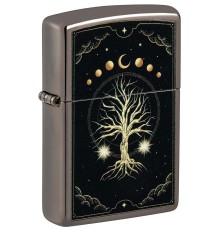 Зажигалка ZIPPO Mystic Nature Design с покрытием Black Ice®, латунь/сталь, черная, 38x13x57 мм
