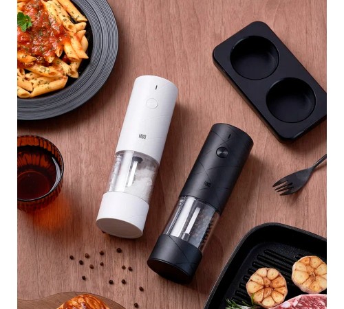 Набор из двух электрических мельниц для специй Huohou White+Black, 19 см