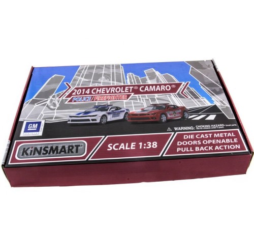 Машина Kinsmart 1:38 Chevrolet Camaro 2014 (Police/Fire) инерция (1/12шт.) б/к
