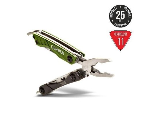 Мультитул Gerber Outdoor Dime Micro Tool, зеленый, блистер, (1014031), 31-001132