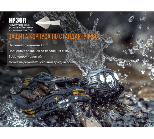 Налобный фонарь Fenix HP30R черный, HP30Rblack