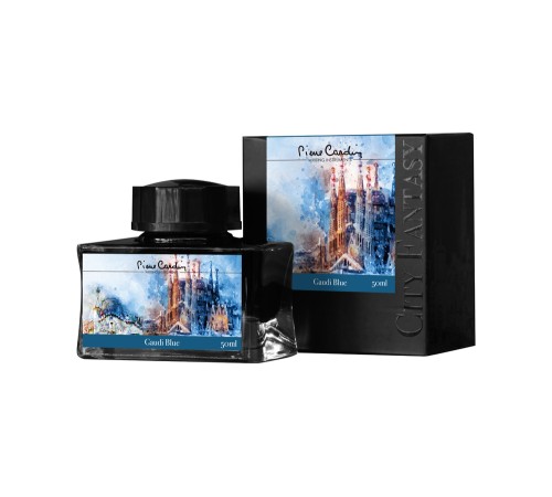 Флакон чернил Pierre Cardin 50мл, серия CITY FANTASY цвет Gaudi Blue (Синий Гауди)