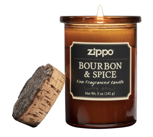 Ароматизированная свеча ZIPPO Bourbon & Spice, воск/хлопок/кора древесины/стекло, 70x100 мм