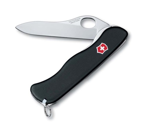Нож перочинный VICTORINOX Sentinel One Hand, 111 мм, 4 функции, с фиксатором лезвия, чёрный
