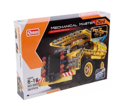 Конструктор Qihui Mechanical Master 2 в 1 Самосвал и Самолет (361 деталь)