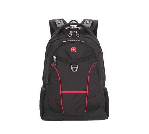 Рюкзак WENGER, 15”, чёрный/красный, полиэстер, 35х20х47 см, 33 л
