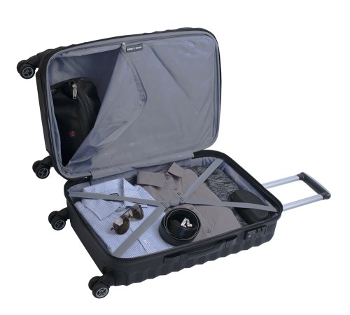 Чемодан SWISSGEAR FRIBOURG, чёрный, АБС-пластик, 45x27x66 см, 64 л