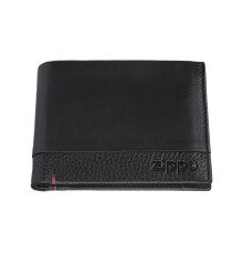 Портмоне ZIPPO с защитой от сканирования RFID, чёрное, натуральная кожа, 11,5×2×9,5 см