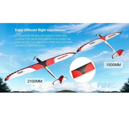 Радиоуправляемый планер Top RC Lightning 2100 (Propeller Power System) 2100мм 2.4G 4-ch LiPo RTF