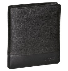 Портмоне BUGATTI Atlanta, чёрное, натуральная воловья кожа, 10,5х2х12,5 см