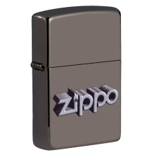 Зажигалка ZIPPO Zippo Design с покрытием Black Ice®, латунь/сталь, чёрная, глянцевая, 38x13x57 мм