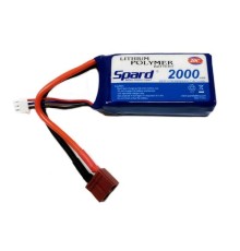 Аккумулятор Li-Po Spard 2000mAh, 7,4V, 20C, T‐plug для Remo Hobby 1/16, Himoto 1/18