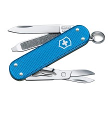 Нож-брелок VICTORINOX Classic Alox, 58 мм, 5 функций, алюминиевая рукоять, синий