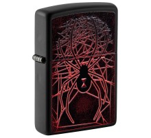 Зажигалка ZIPPO Spider Design с покрытием Black Matte, латунь/сталь, чёрная, матовая, 38x13x57 мм