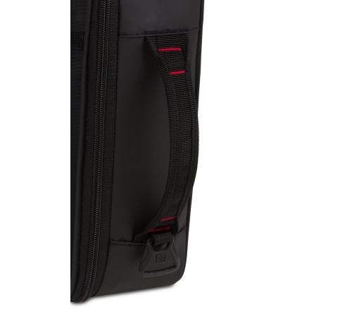Термосумка для ланча SWISSGEAR, прорезиненный полиэстер 600D, чёрный/красный, 27х7х23 см, 4 л