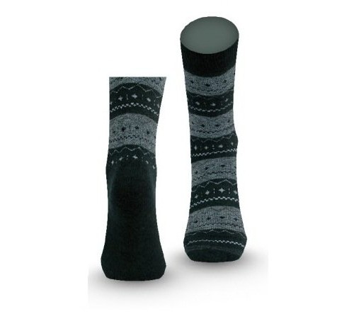 Носки Lasting TWP 686, wool+polypropylene, черный с серым рисунком, размер M, TWP686-M