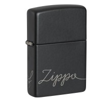 Зажигалка ZIPPO Classic с покрытием Black Matte, латунь/сталь, черная, матовая, 38x13x57 мм
