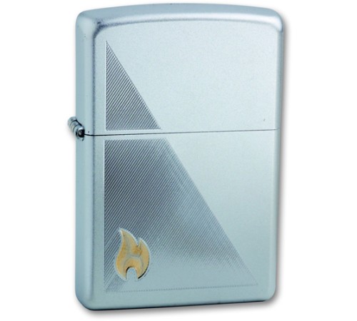 Зажигалка ZIPPO Zippo Flame, с покрытием Satin Chrome™, латунь/сталь, серебристая, 38x13x57 мм