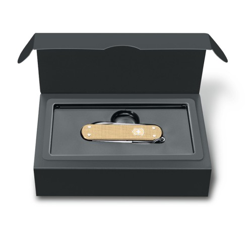 Нож-брелок VICTORINOX Classic Alox, 58 мм, 5 функций, алюминиевая рукоять, золотистый