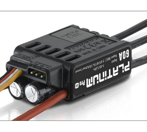 Бесколлекторный регулятор Hobbywing Platinum 60A-V4 (60A-80A, Aircraft, Heli)