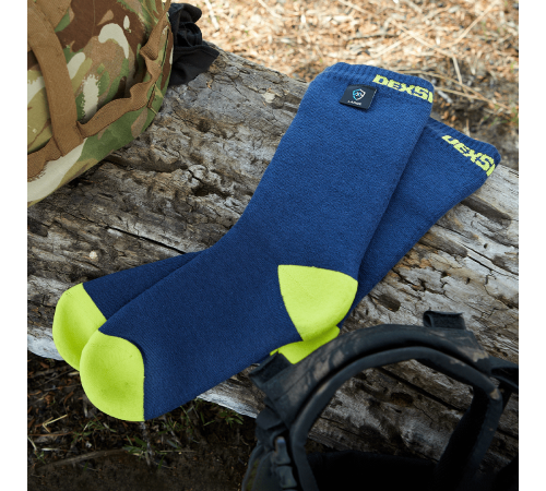 Водонепроницаемые носки DexShell Ultra Thin Crew S (36-38), синий/желтый, DS683NLS
