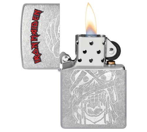 Зажигалка ZIPPO Iron Maiden с покрытием Street Chrome, латунь/сталь, серебристая, 38x13x57 мм