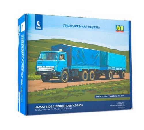 Сборная модель AVD КАМАЗ-5320 с прицепом ГКБ-8350, 1/43