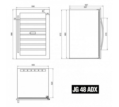 Винный шкаф компрессорный встраиваемый Ip Industrie Jg 48-6 Ad X
