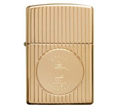 Зажигалка ZIPPO Armor® Founder's Day с покрытием Gold Plate, латунь/сталь, золотистая, 38x13x57 мм
