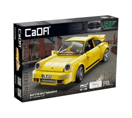 Радиоуправляемый конструктор CADA спортивный автомобиль RUF CTR 2017 Yellowbird 1/20 (222 детали)