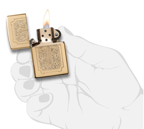 Зажигалка ZIPPO Armor™ с покрытием High Polish Brass, латунь/сталь, золотистая, 38x13x57 мм